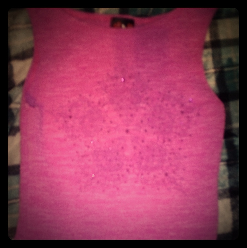 Pink tank top with flower pattern